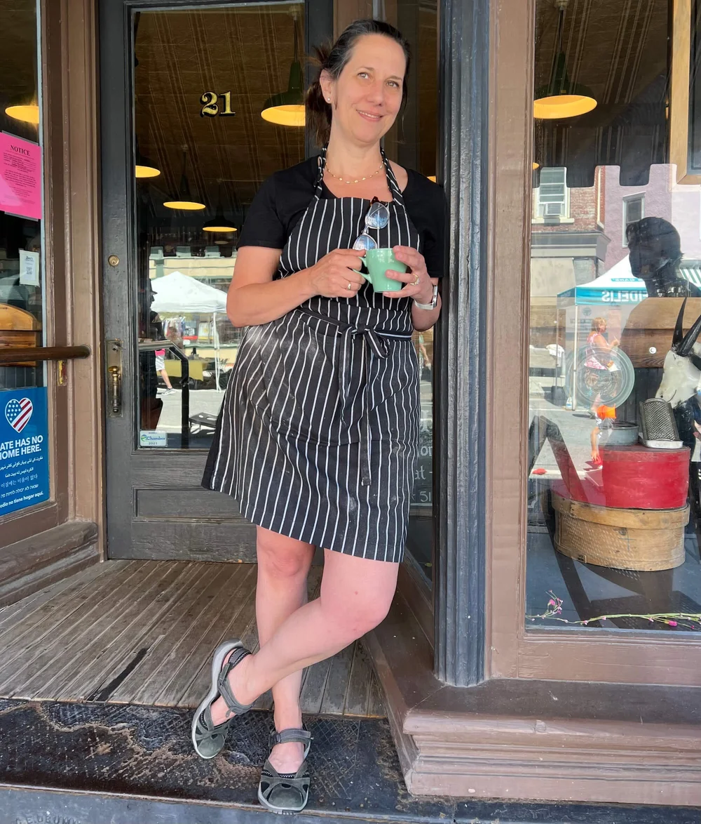 Ellen Waggett outside Bimi's Cheese Shop